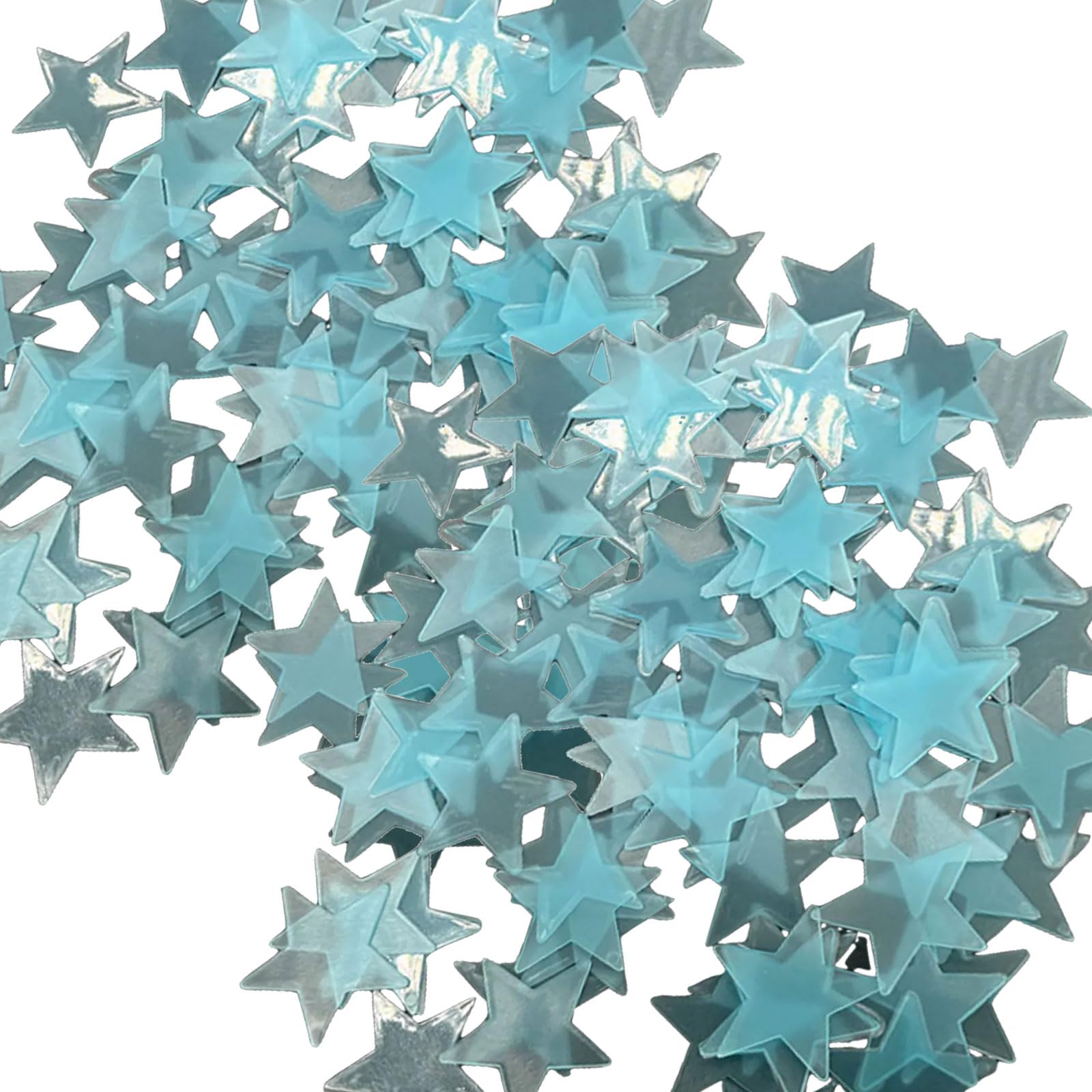 of 100 Glowing 3D Star Sticker for Bedroom Ceiling and Wall Decoration 3cm Diameter Glow in Dark Wall Decal Fluorescent Sticker