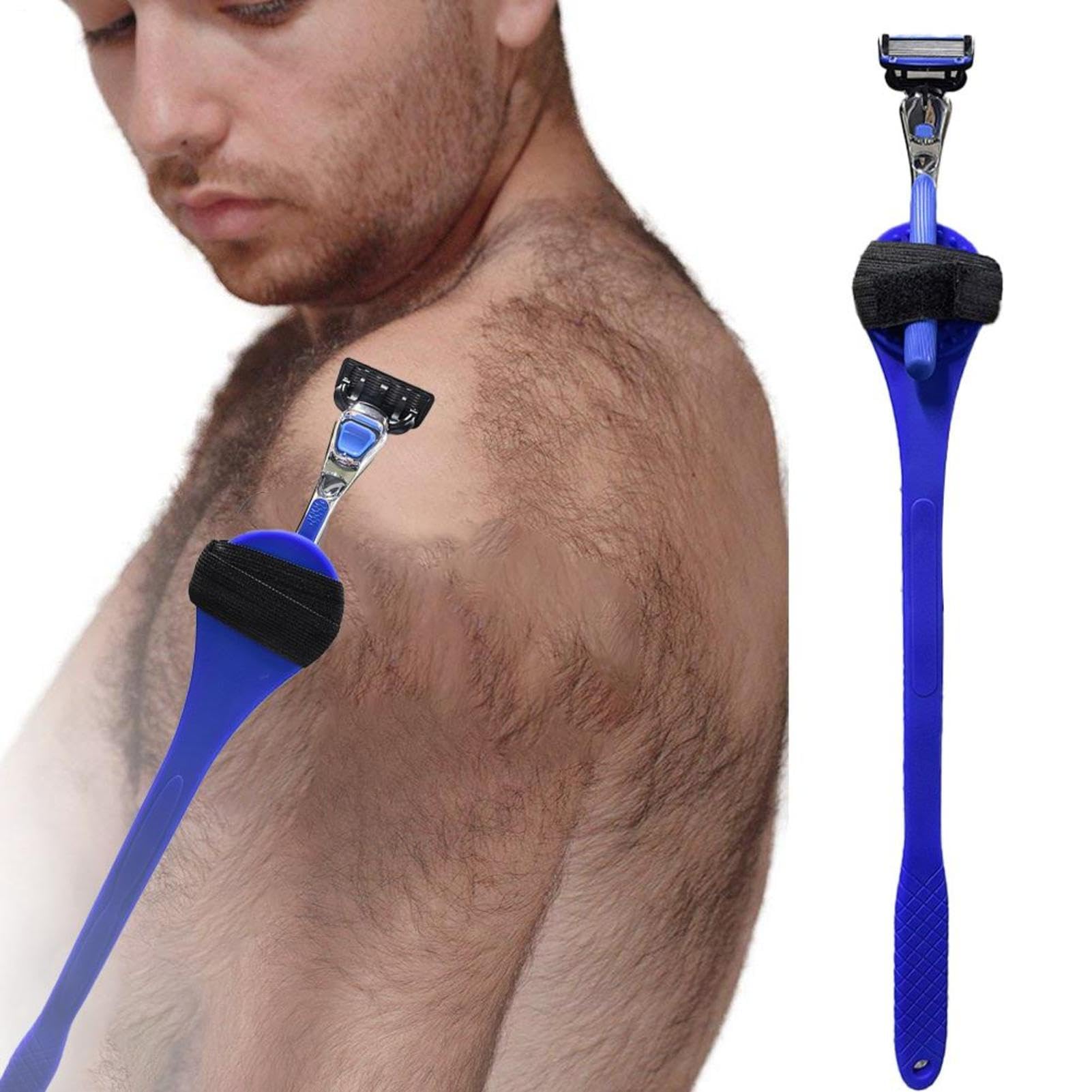 Przedłużenie długiego uchwytu do golenia 46cm Zginany zasięg, ergonomiczny silikonowy uchwyt do łatwego samodzielnego pielęgnacji nóg i pleców, suche na mokro, odpowiednie dla osób starszych i dorosły
