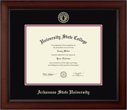 Arkansas State At Jonesboro Gold Diploma Frame, Cherry, Black/Red