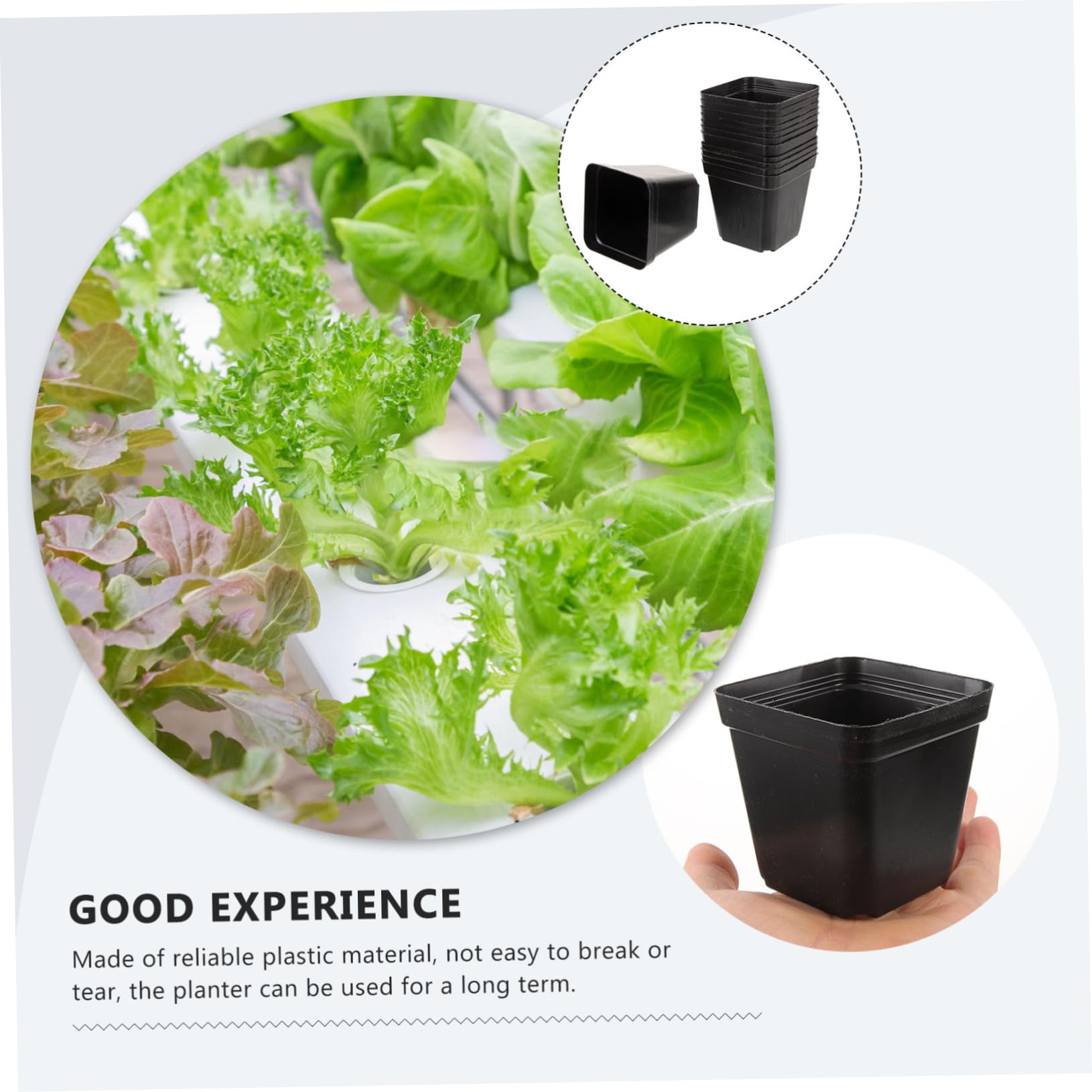 BESPORTBLE 120pièces Pots pour Semis Plastique Carrés Pots de Pépinière pour Plantes et Fleurs avec Drainage pour Jardinage