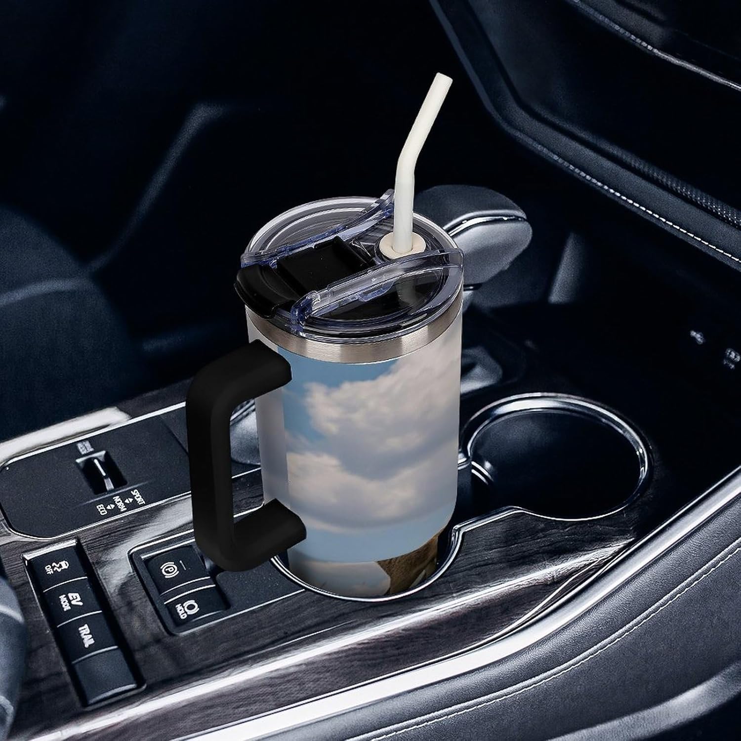 Elk Tumbler 40 Oz with Handle&Lid Large Car Cup Stainless Steel Vacuum Travel Mug Insulated Water Bottle Leak-proof Portable Coffee Cup for Home Car Outdoor