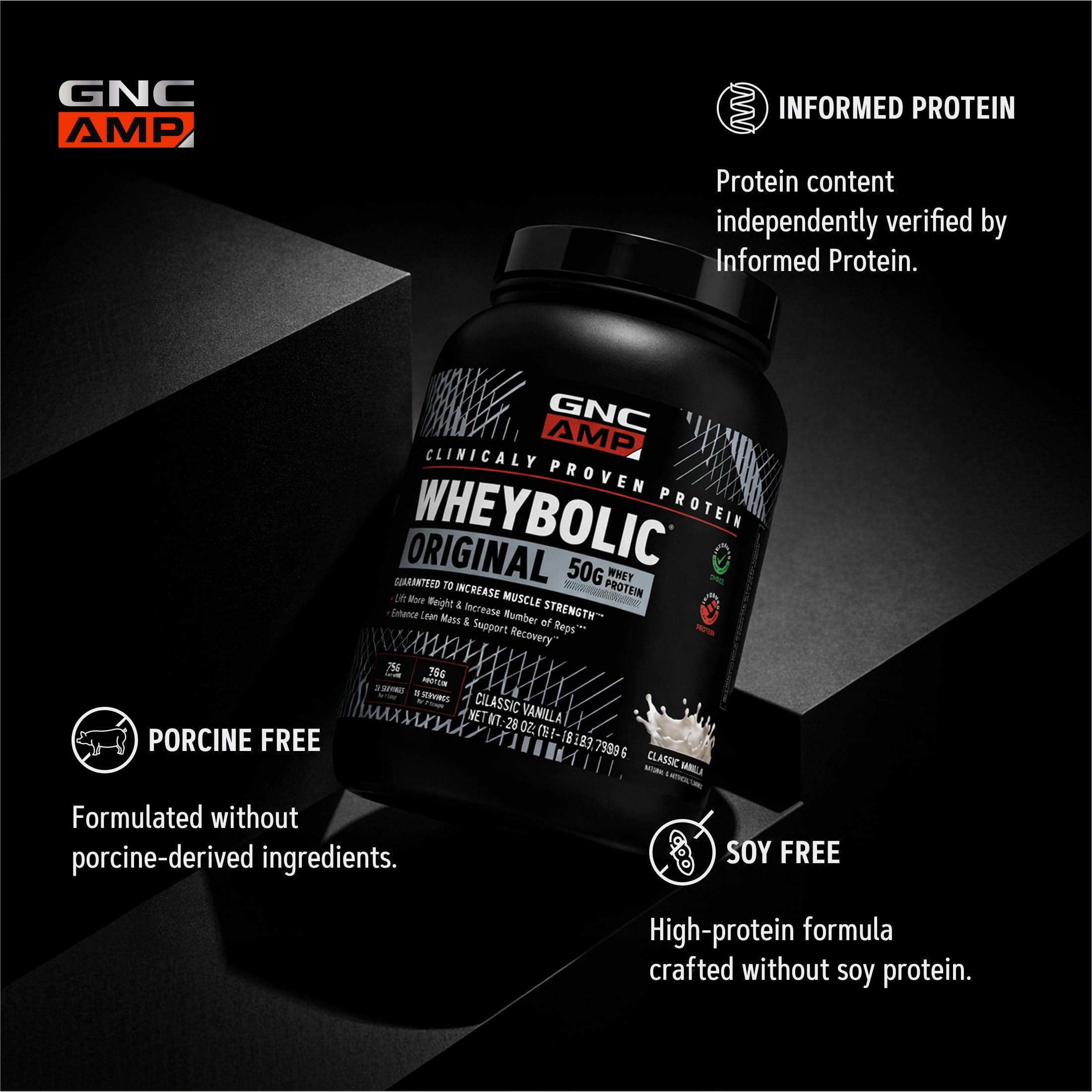 GNC AMP New Wheybolic, Classic Vanilla, 55.9 oz, 26 Servings — Amazon image 5