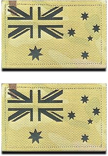 2 PCS Glow In Dark Australia Flag Patch Infrared IR Australian National Country Morale Badge Tactical Military Army Unifor...