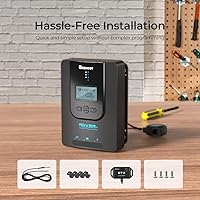 Vista 5 de Controlador de carga solar Renogy (Bluetooth) - Rover 40A 12V24V Controladores de carga MPPT de entrada DC con parámetro automático para paneles