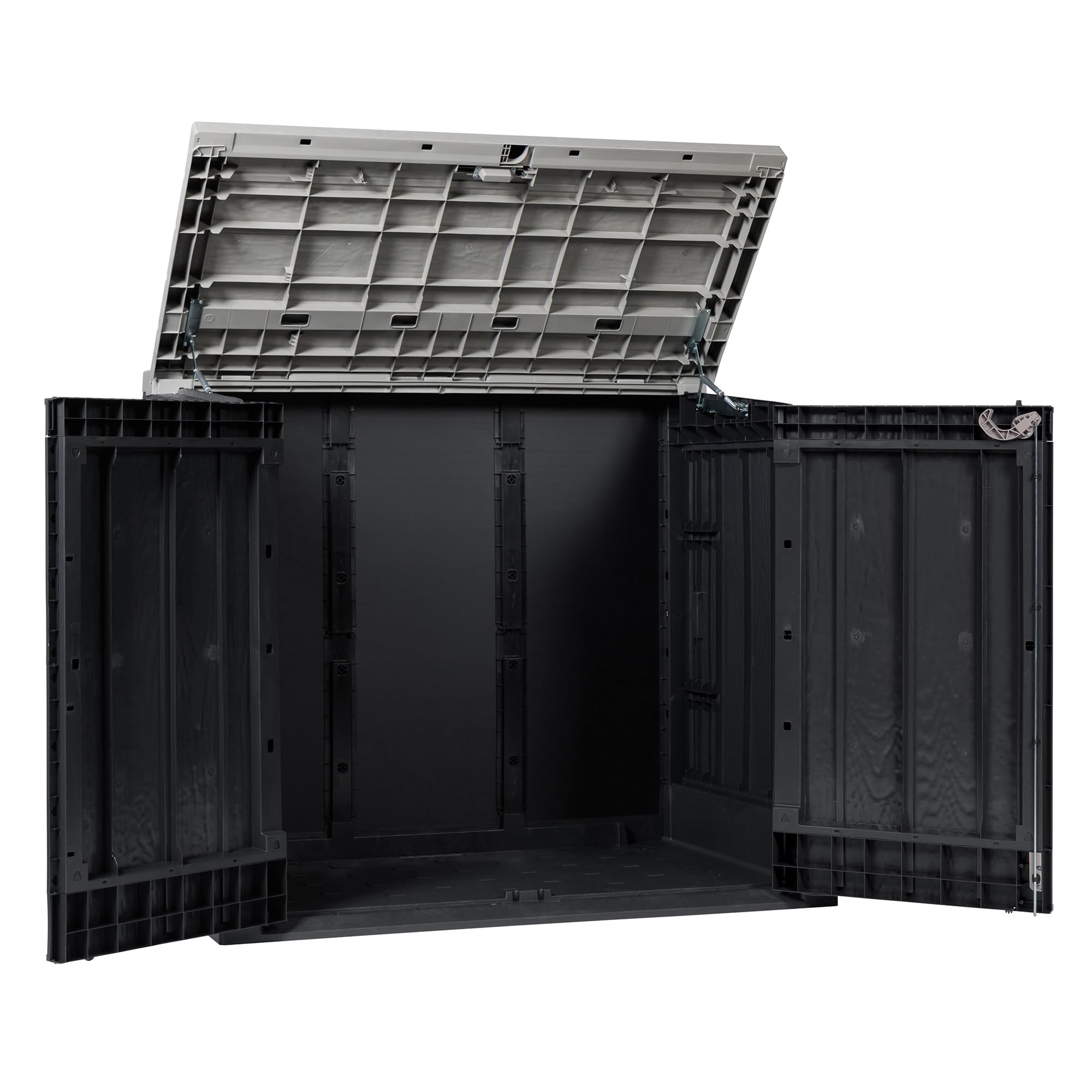 Toomax Storer Plus XL Baule 1270L portattrezzi 145x85x124,5h cm effetto legno antracite/grigio tortora resistente UV esterni