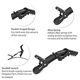 Rat Tail Teasing Comb Set with Styling Clips - 3 Steel Pin Combs, 7 Sectioning Clips for Braiding, Parting, and Salon Styling