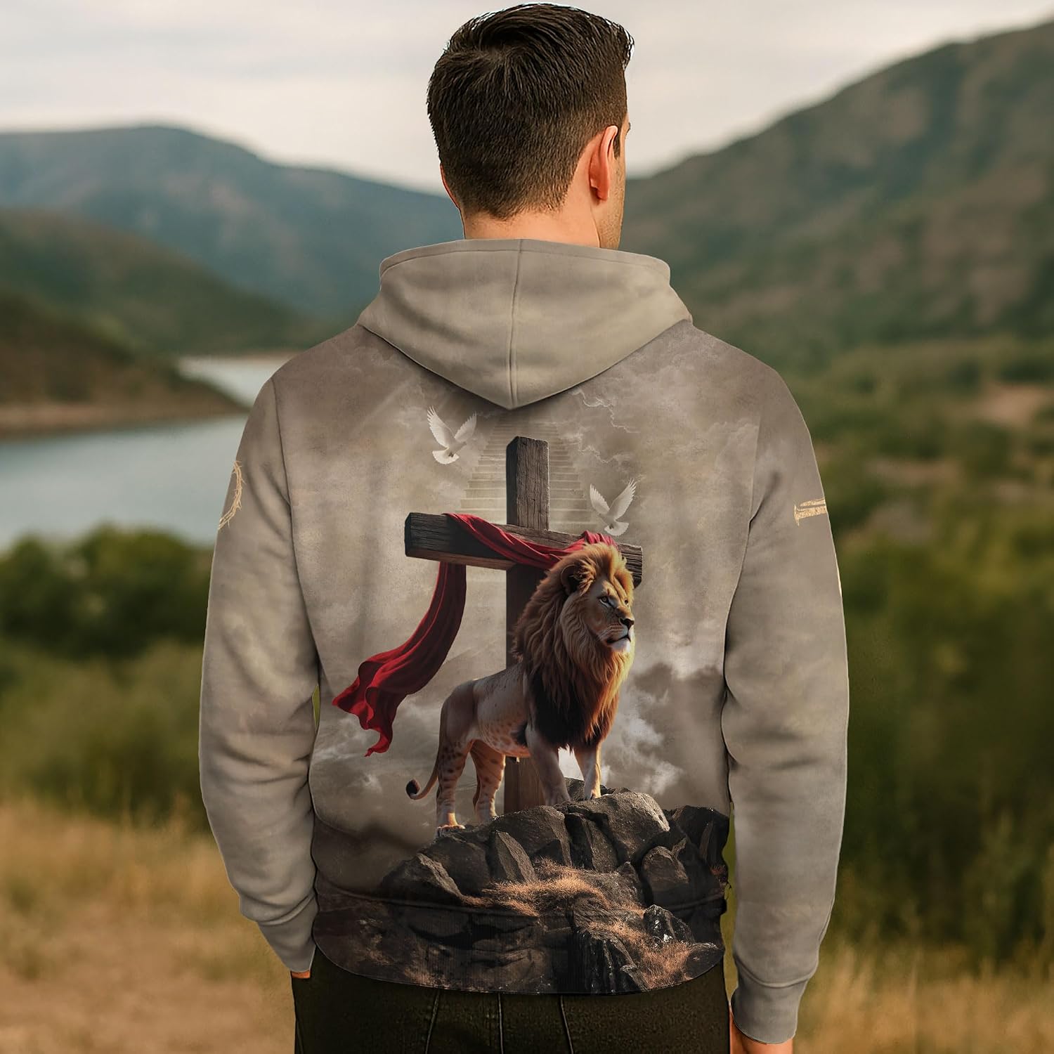 Faith Over Fear Hoodie, Religious Hoodies For Men, Christian Hoodies For Men, Cross Hoodie