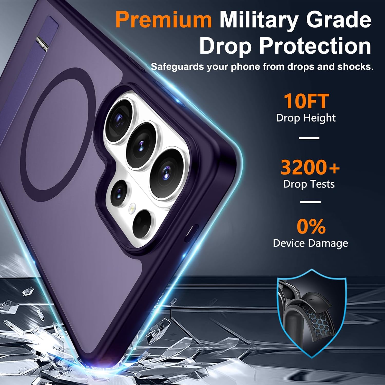 SPIDERCASE Magnetic for Samsung Galaxy S26 Ultra Case,[Built-in Invisible Kickstand][Compatible with Magsafe] Slim Translucent Matte Phone Case for S26 Ultra 6.9'', Purple