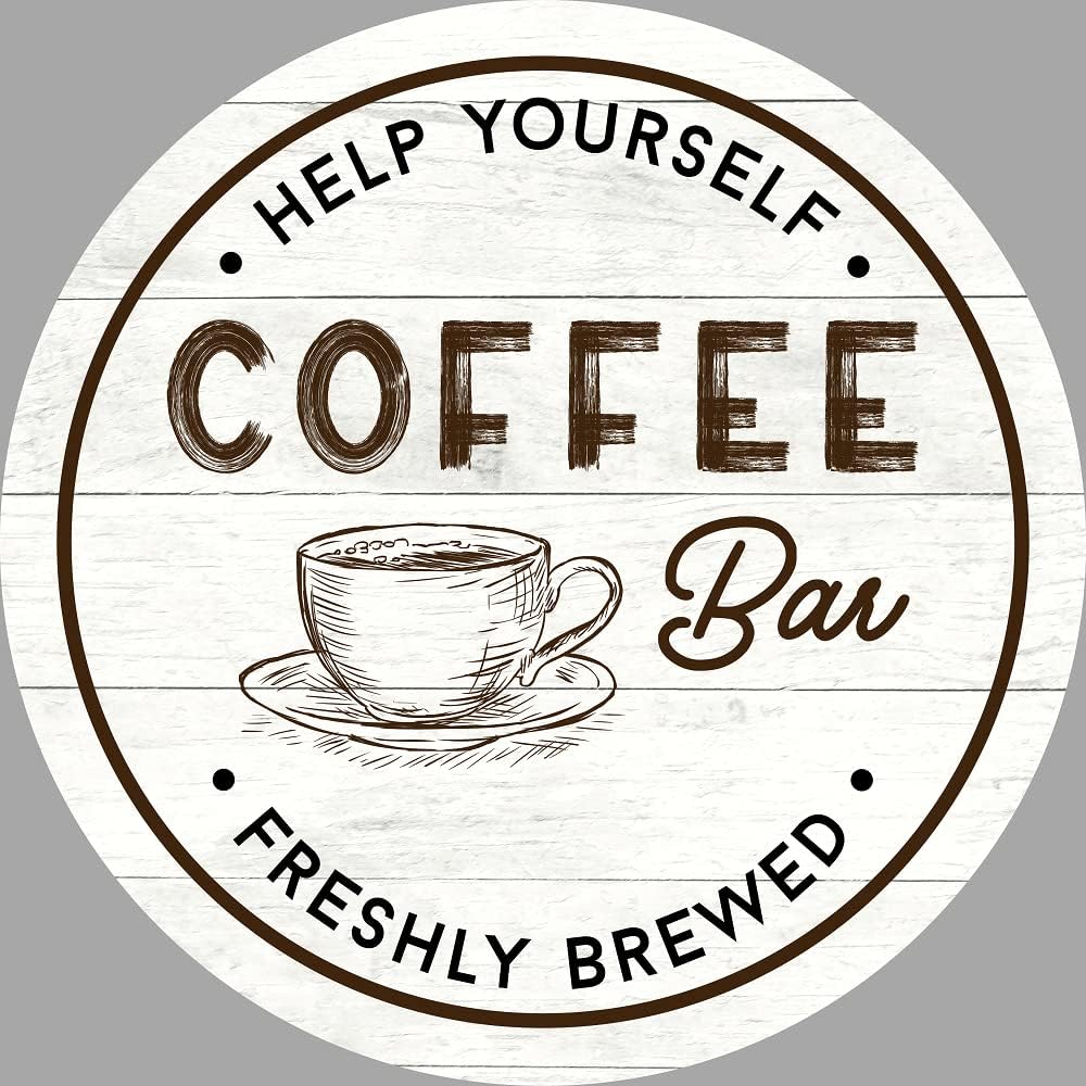 Coffee Bar Print MDF Home Décor Coffee Shop Wall Décor Style 6 Art 1 (18")