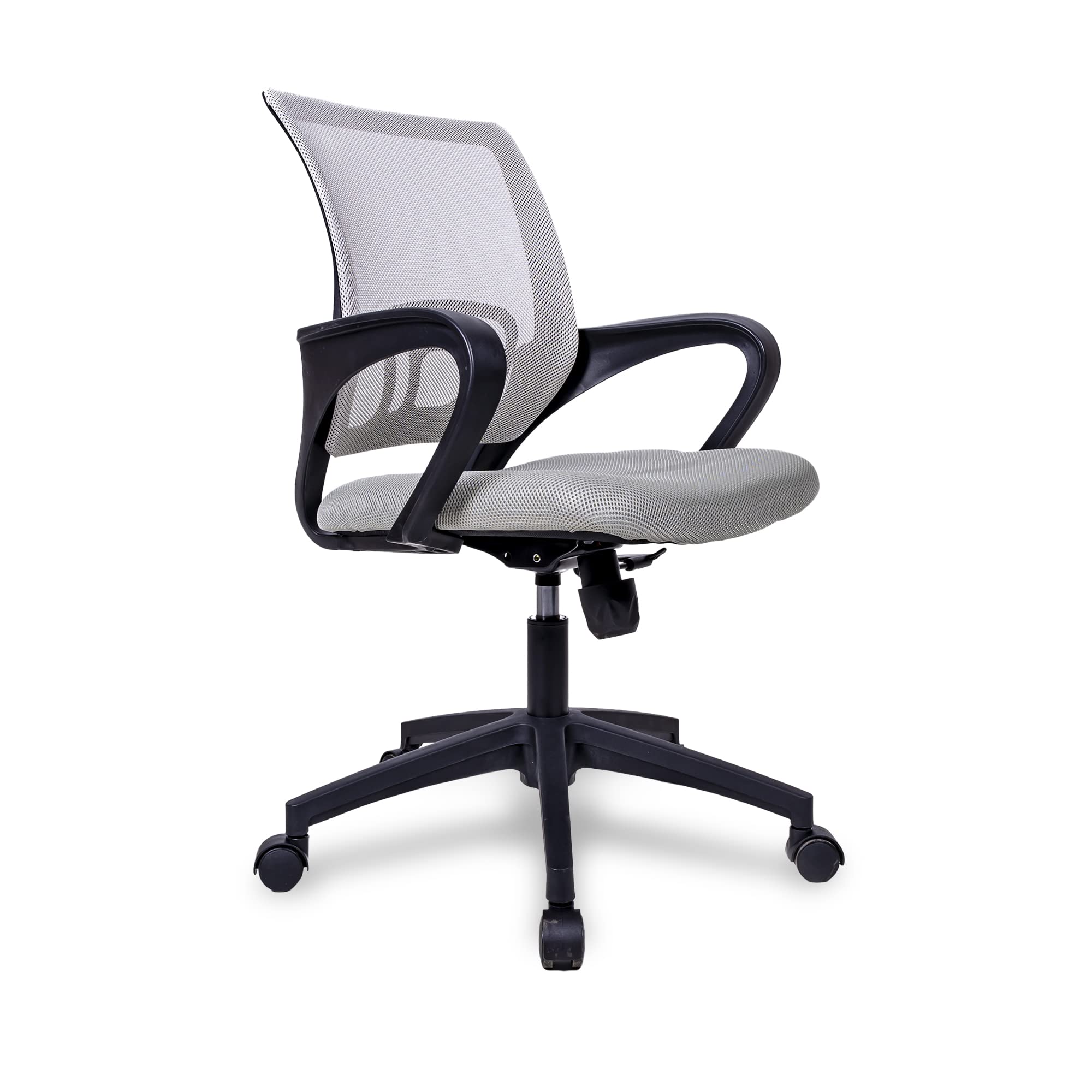 US Office Elements Gray Ergonomic Office Chair with Lumbar Support | Home Office Desk Chair with Arms | Mesh Computer Chair with Adjustable Swivel Rolling