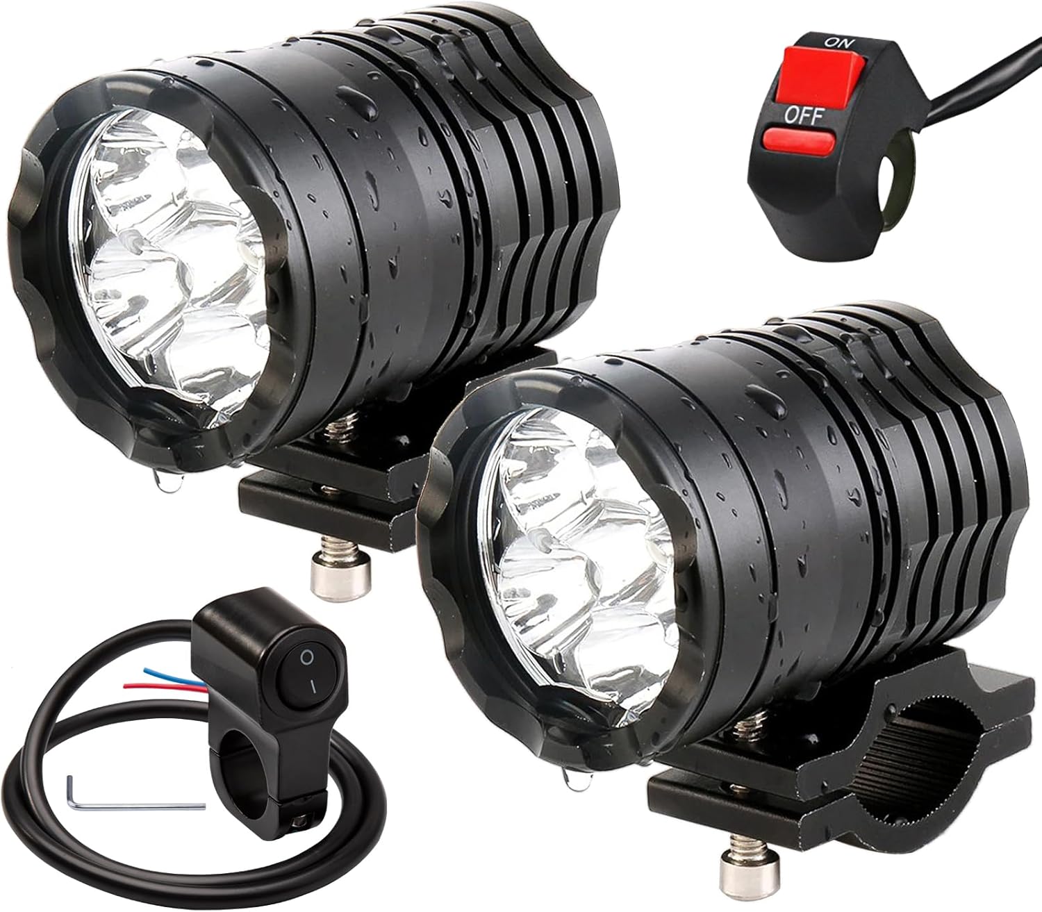 PAKRYS Motorcycle Driving Lights 1260V LED Fog Lights for
