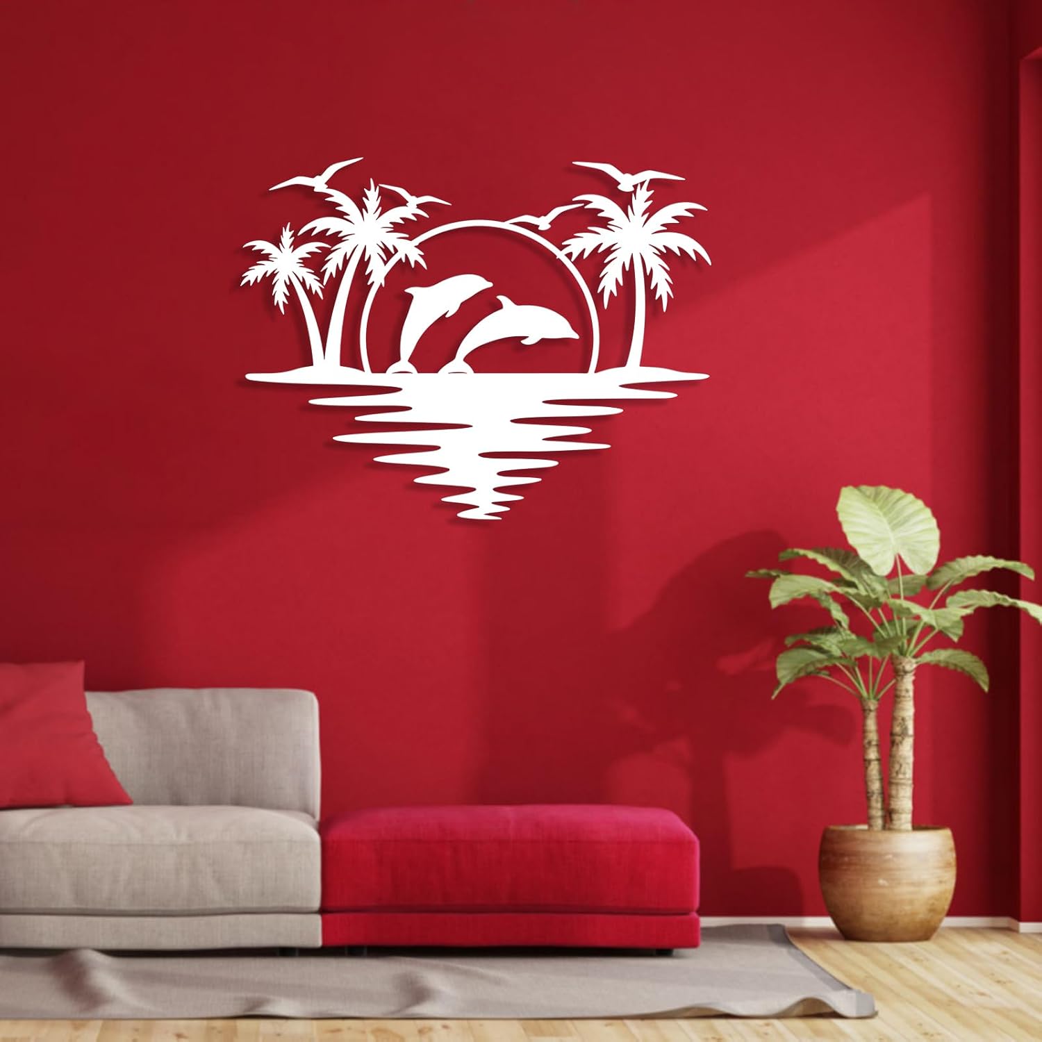 Dolphin Wall Decor, Ocean Metal Wall Art, Coastal Home Decor, Beach Metal Wall Art