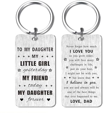 Gezxin Daughter Gifts for Women - My Favorite Daughter Birthday Christmas Valentines Easter Graduation Wedding Keychain