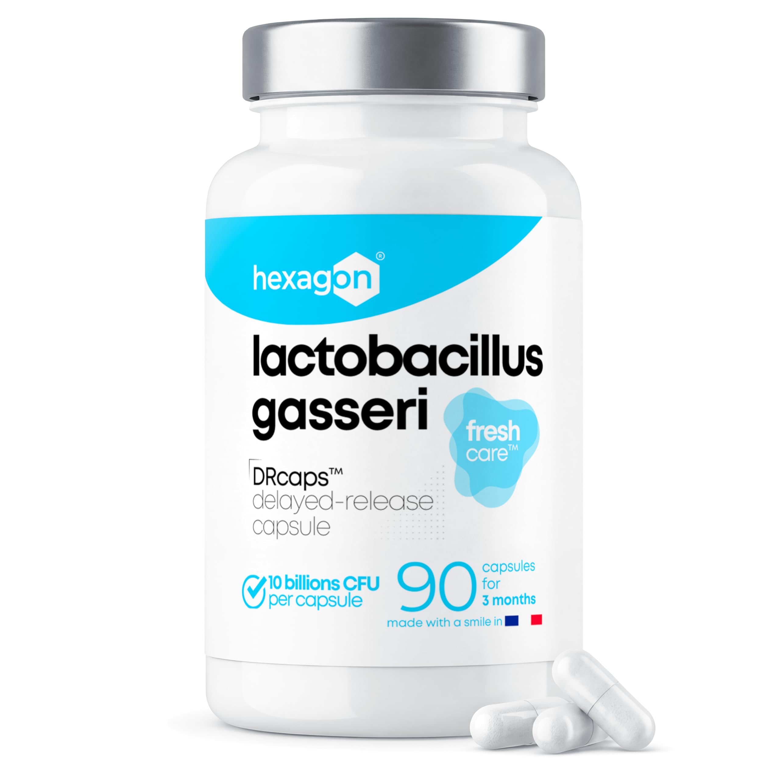 Lactobacillus Gasseri 10 Miliardi UFC/Capsula - Cura Completa di +3 Mesi - Probi