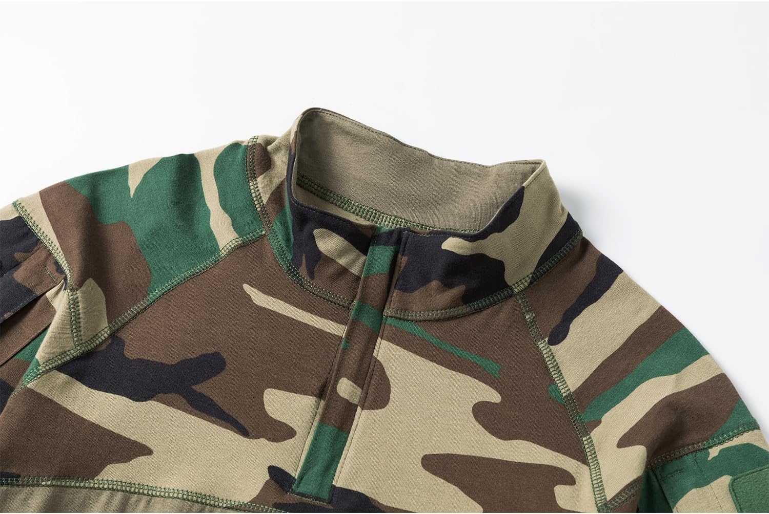 AKARMY Men's Military Short Sleeve T-Shirt, Tactical Cargo Pullover Polo Shirts, Outdoor Camo Shirt with 1/4 Zipper - Image 4