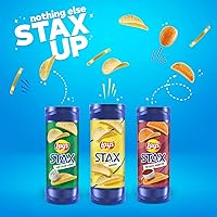 Vista 5 de Lay's Stax Salt & Vinegar Flavored Potato Crisps Canister, 5.5 Ounce