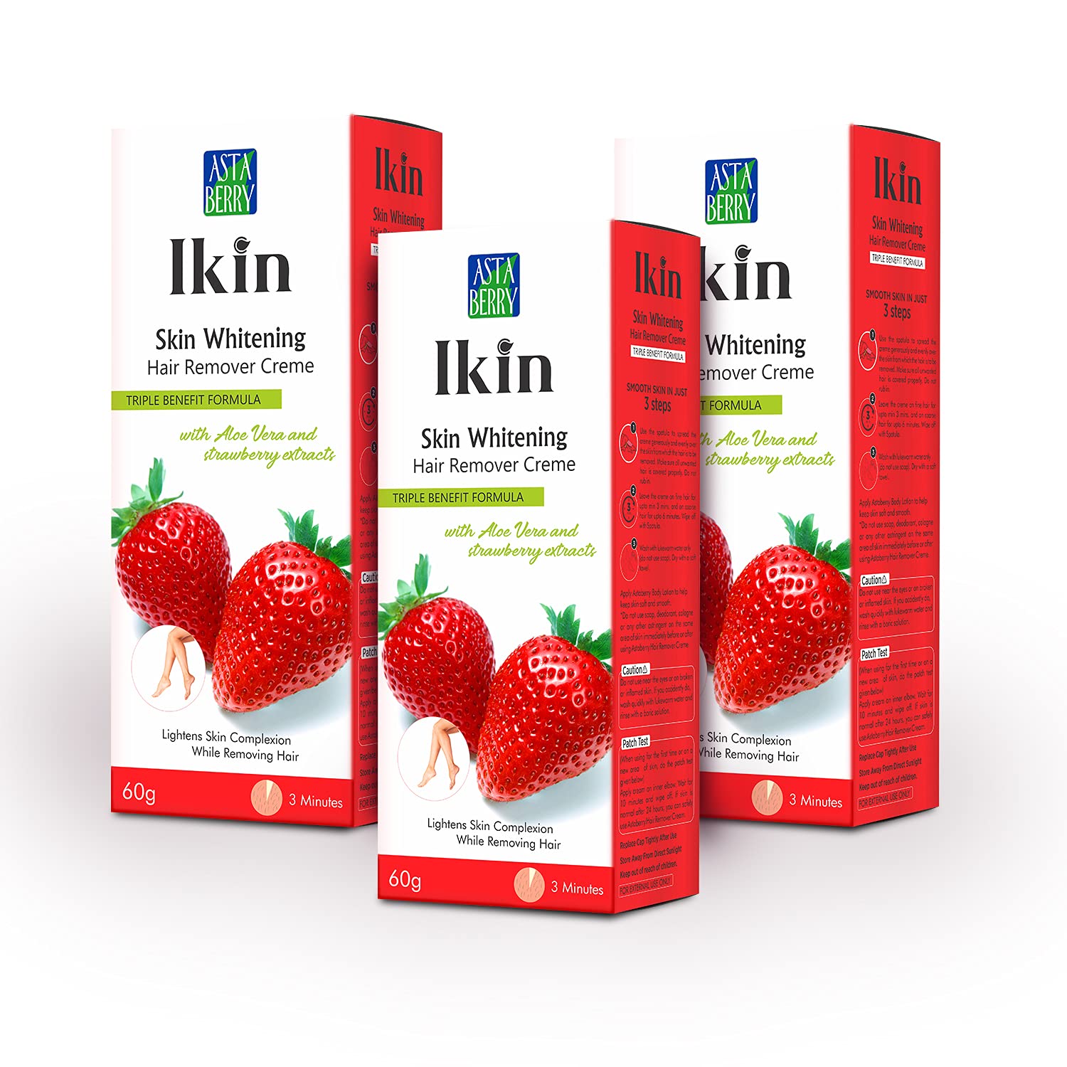 Ikin Skin Brightening Hair Remover Cream 60gm, Pack of 3 (3 x 60g) Hair Removal Cream for Girls & Women for All Skin types (B094FJ6HY3) Amazon Price History, Amazon Price Tracker