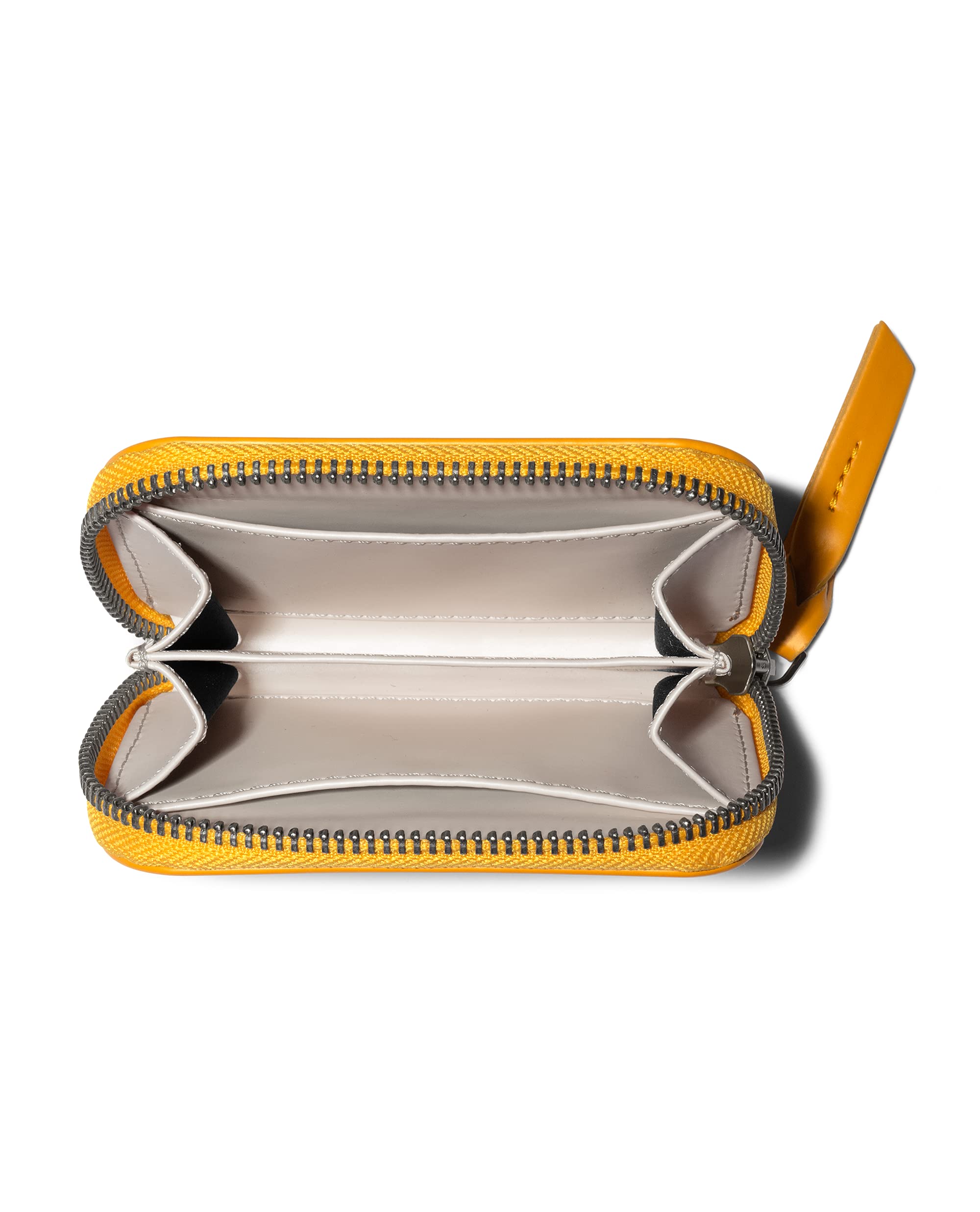 DailyObjects Chrome Yellow Zipper Slim Card & Coin Wallet | Made with Vegan Leather Material | Carefully Handcrafted | Coin Pocket 3