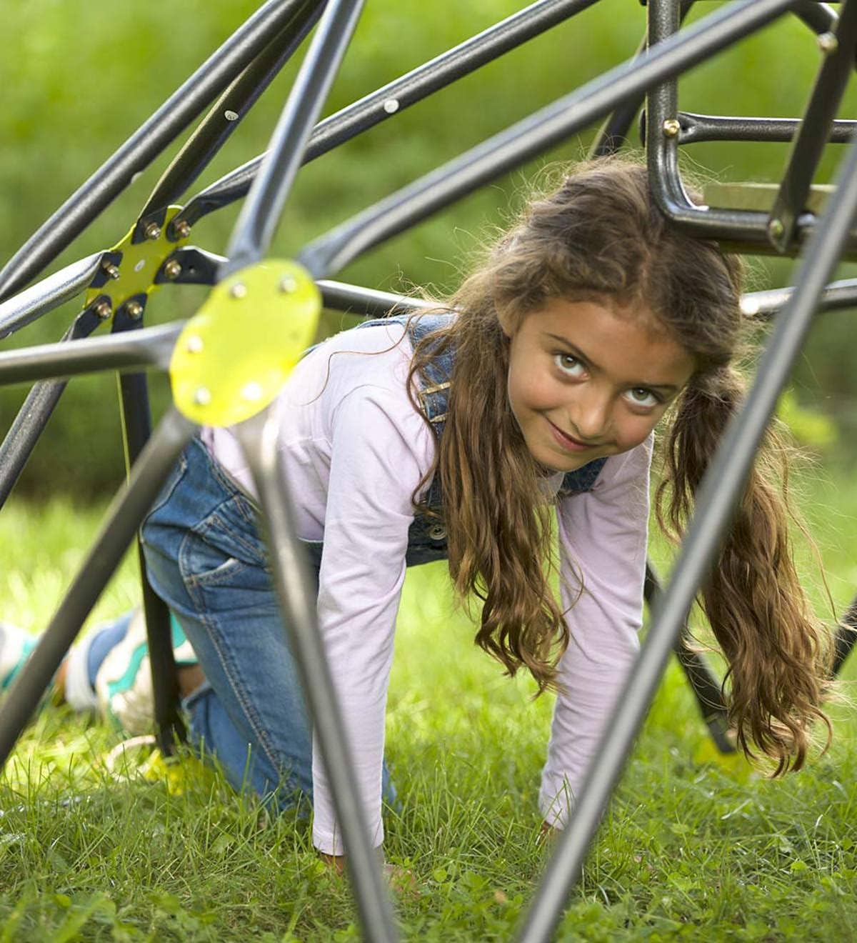 HearthSong Indoor/Outdoor Climbing Dome and Play Set, Includes 4' Slide, 7¼'L x 5½'W x 2½'H Dome, Holds up to 175 lbs. : Toys & Games