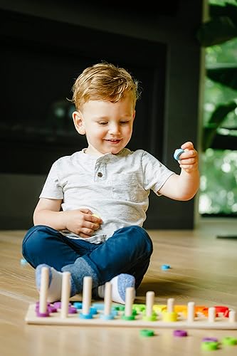 Miniatura 7 de Chuckle & Roar - Rompecabezas Montessori de madera con formas y números, divertido y educativo para niños, desarrolla habilidades motoras finas,