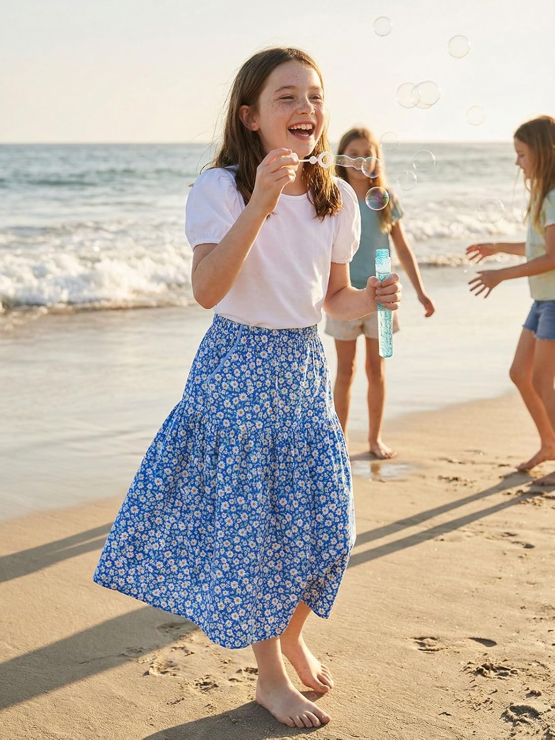 Floral Long Skirt for Girls Toddler & Kids & Teens II Girl's A-Line Maxi Skirts