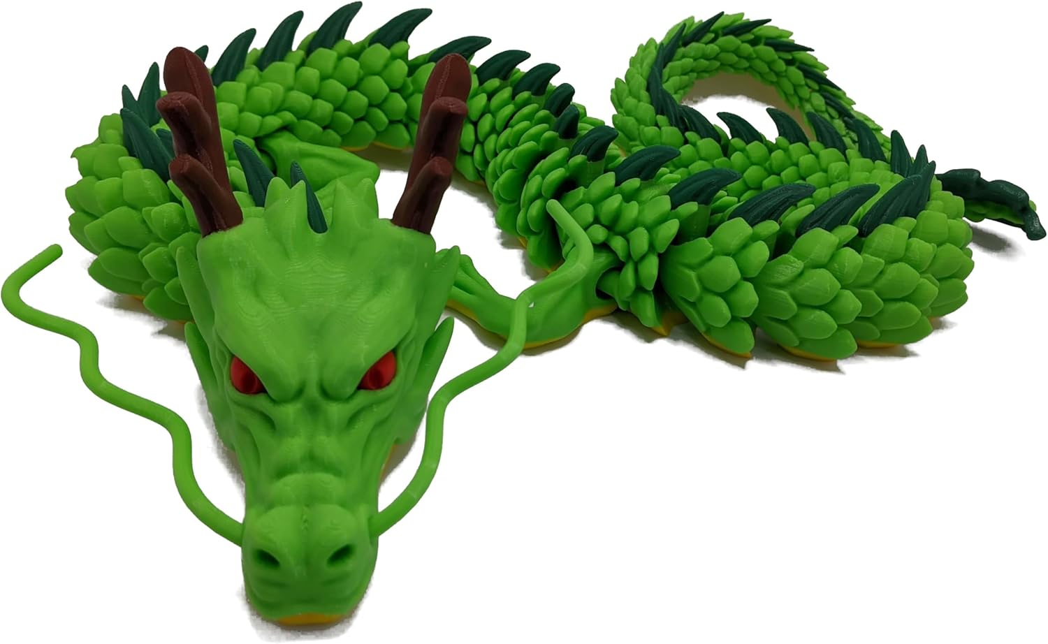Giant 3D Printed Multicolor Mythical Dragon 38" (Green/Yellow)