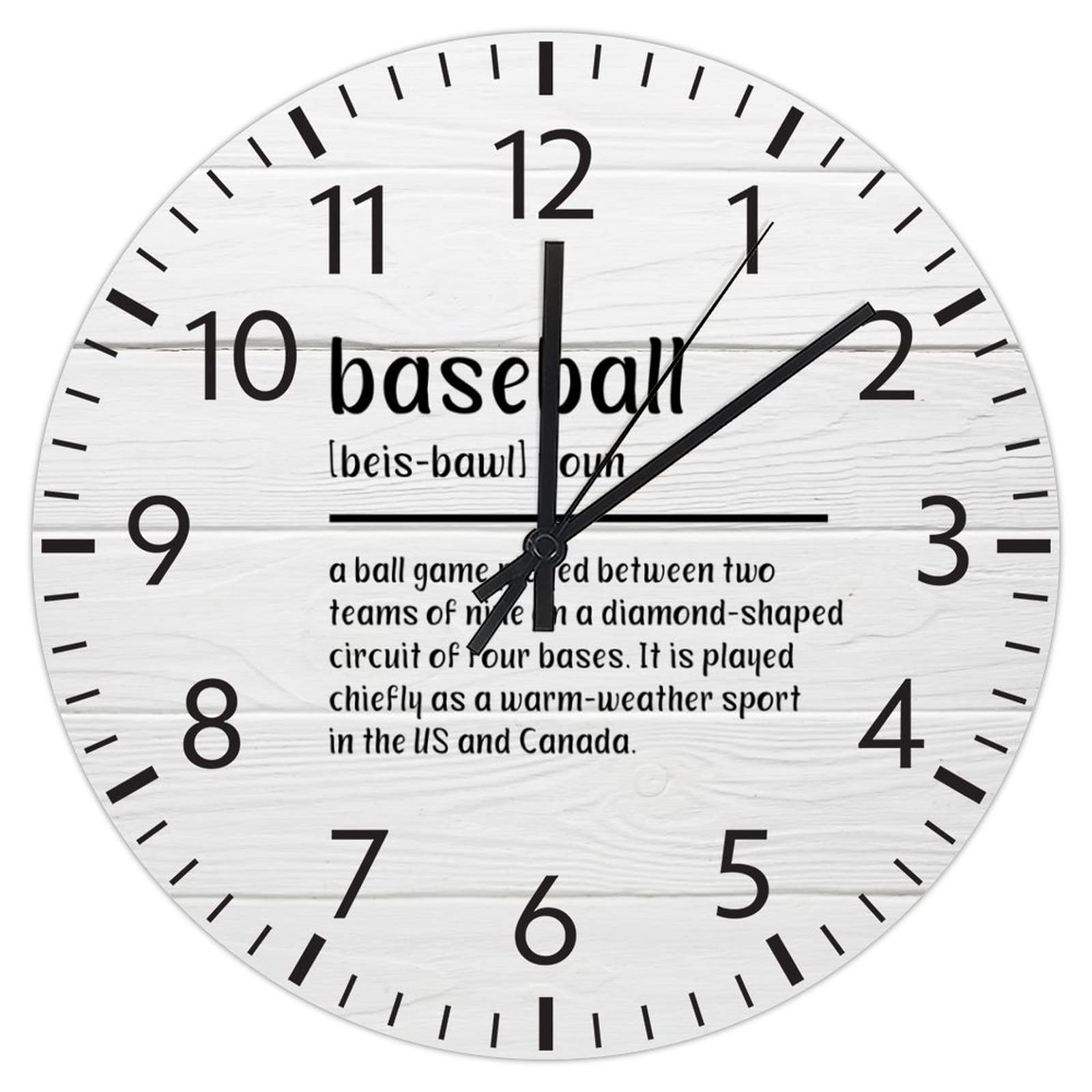 Horloge murale en PVC baseball 30cm silencieuse pour chambre