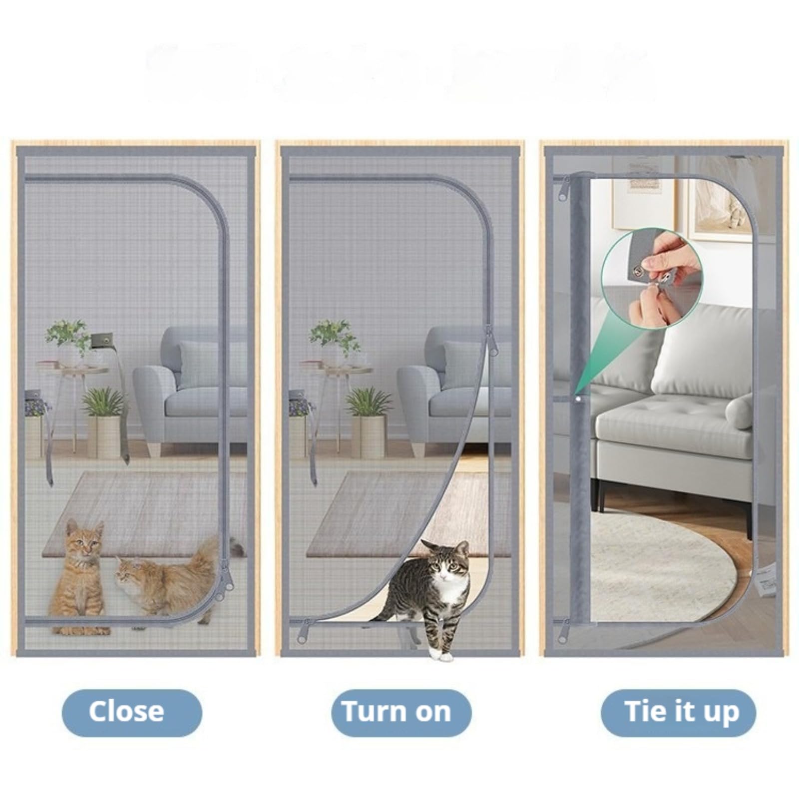 Genérico Puerta For Mascotas, Rejilla For Gatos,Puerta De Balcón, Rejilla Protectora For Gatos Engrosada, Mosquitera For Sala De Estar, Dormitorio, Cocina, Terraza, Puerta De Rejilla