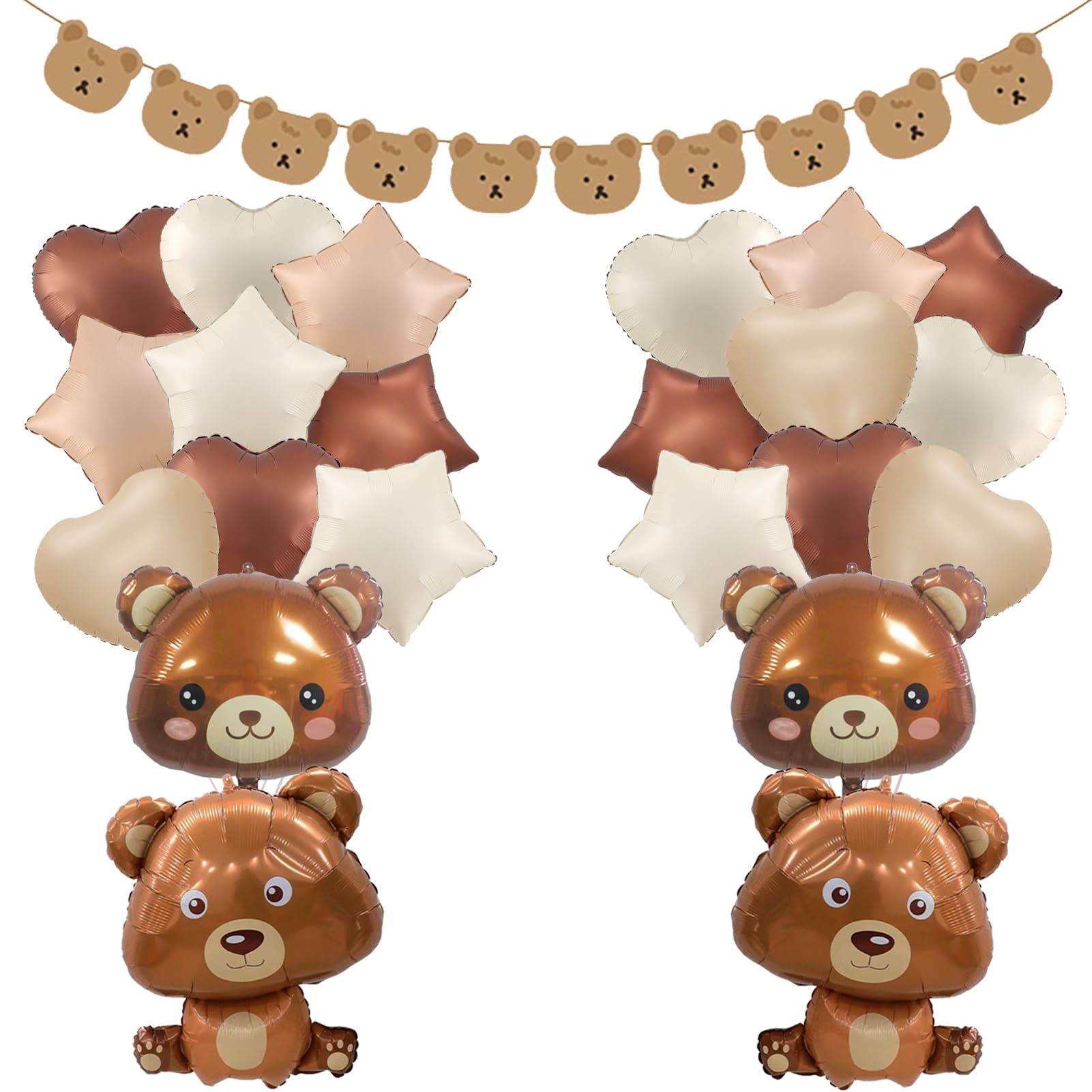 Neutral Theme Balloons Beary First Birthday Teddy Bear Balloons – 5PCS ...