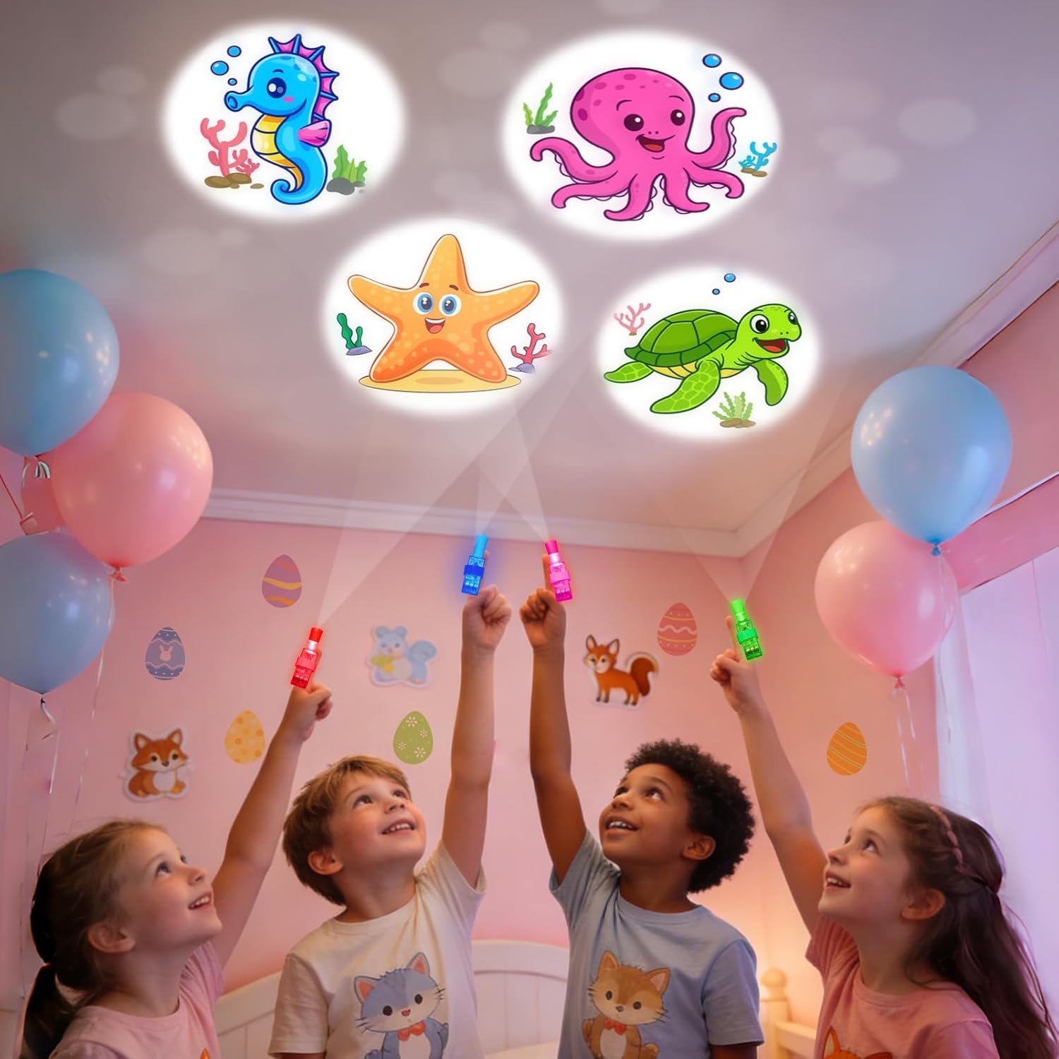 24 Pack Easter Eggs Filled LED Finger Lights ,Light Up Toys Glow In The Dark Non Candy Gifts Easter Egg Fillers Easter Hunt Filling Treats Easter Basket Stuffers Party Favor for Kids Boys Girls