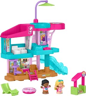 Little People Toddler Toy Barbie Beach House Playset, Figures and Accessories for Preschool Pretend Play Kids Ages 18+ Months