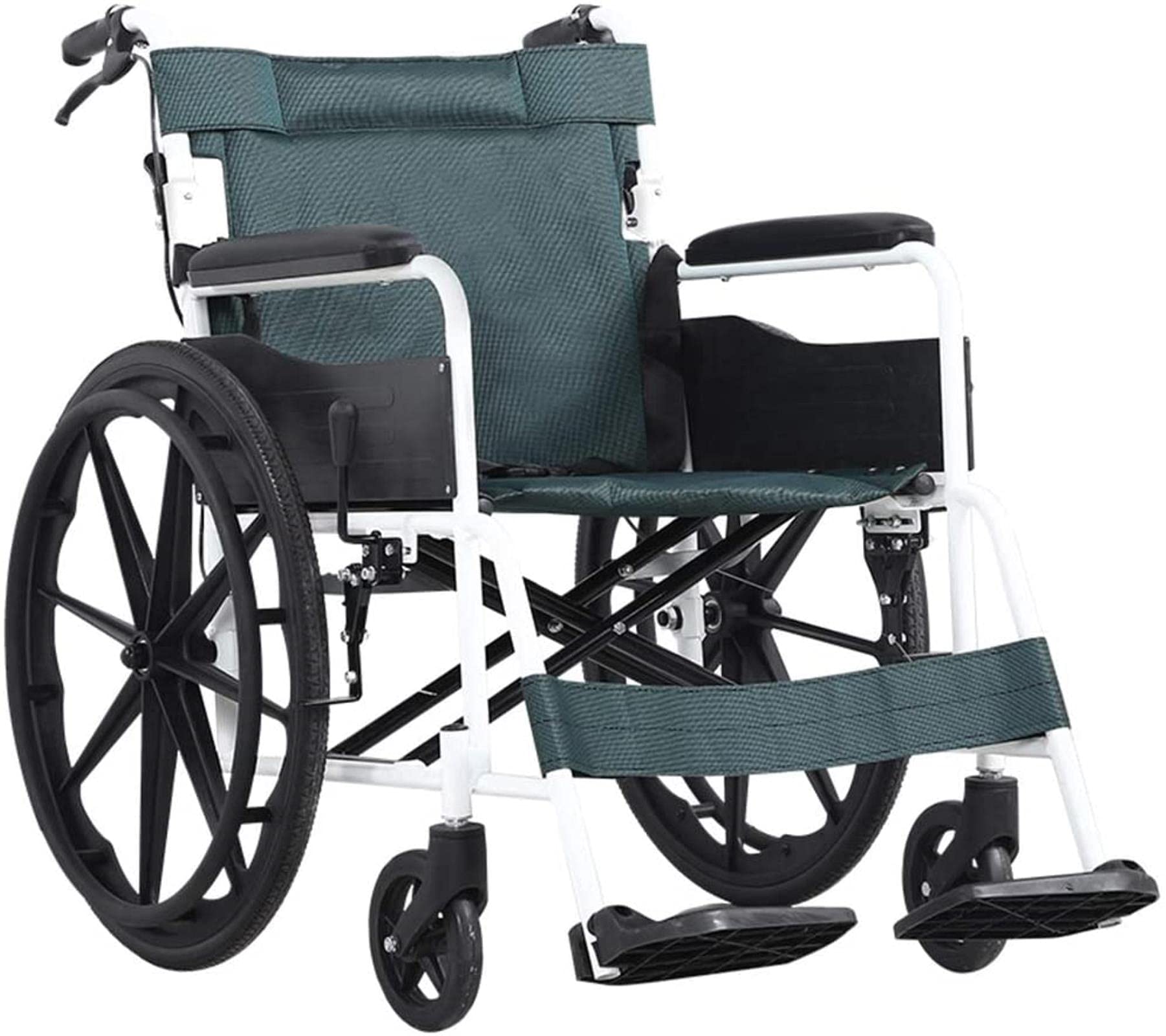 Amazon.co.jp: ポータブル折りたたみ式車椅子、自走式便利車椅子、強化