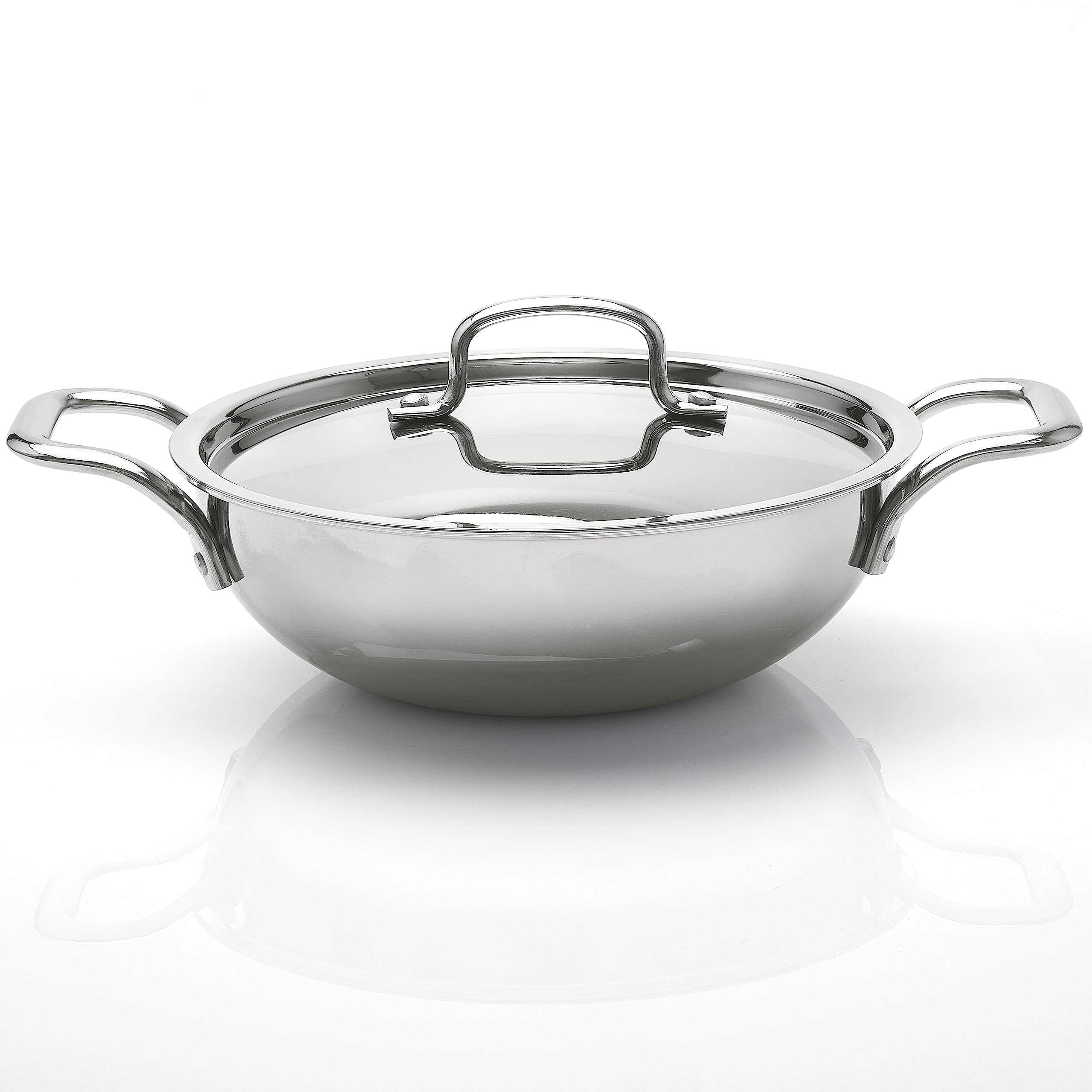 Zoraware Triply Stainless Steel Kadai with Stainless Steel Lid Zoraware Triply Stainless Steel Kadai with Stainless Steel Lid