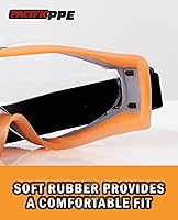 Vista 3 de PACIFIC PPE Gafas de seguridad de visión amplia, gafas con lentes envolventes antivaho y antiarañazos, correa ajustable, ideales para laboratorio