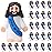 Bememo 25 Pcs Little Jesus Figures Original Design Jesus Love You Mini Rubber Toys to Hide and Seek Christmas Religious Party Favors Sunday School Baptism Gifts(Blue)