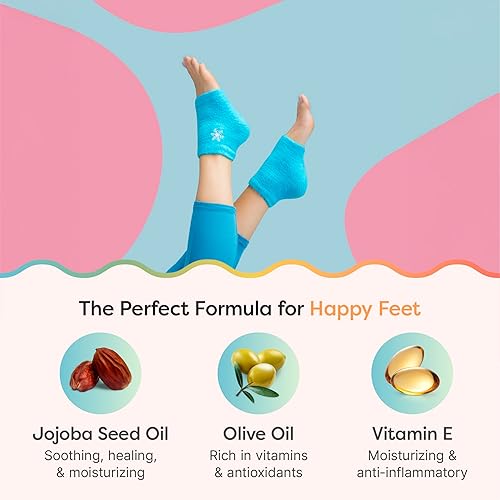 Miniatura 85 de ZenToes Calcetines hidratantes para tratamiento de talón agrietado, vitamina E, aceite de oliva y aceite de jojoba, calcetines de talón para Guepardo