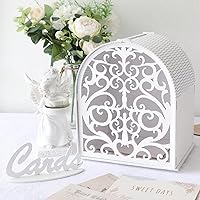 Vista 8 de OurWarm Caja de Tarjetas de Boda para Recepción, Cajas de Tarjetas de Boda de Madera con Ventana, Caja de Tarjetas de Regalo de Dinero con Sobre