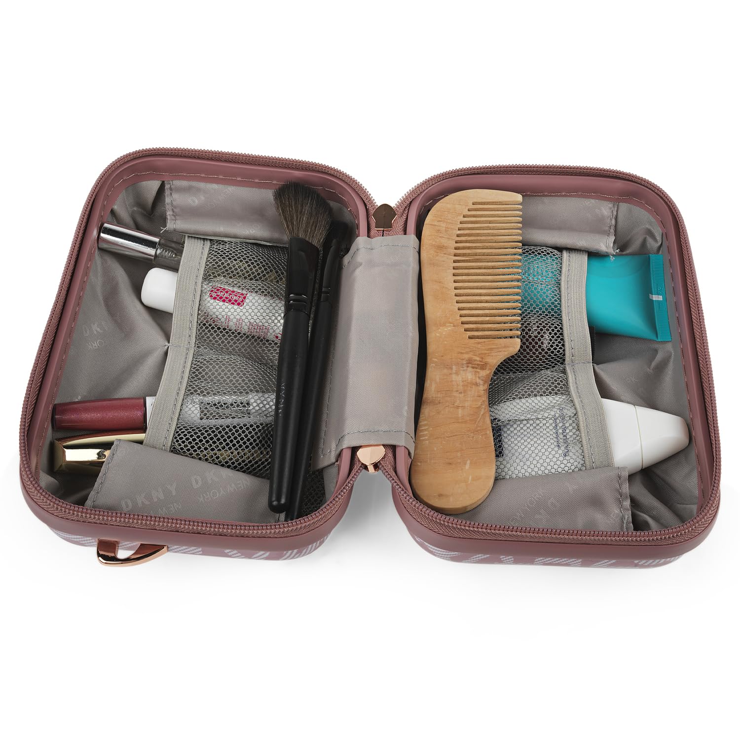 DKNY - Kosmetikkoffer Hartschale Groß, Beautycase Damen, Trolley & Handgepäck Koffer: Beauty Case Hartschale, Kosmetik Koffer, Kosmetiktasche Groß - Ideal für Reisen!, Vintage Rose