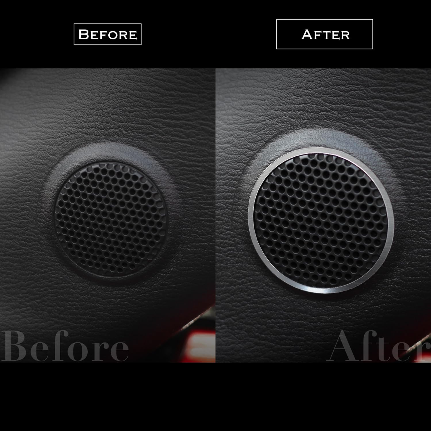 BARZA Tweeter Ring Set (2pcs, Left & Right) for Mazda MX-5 Miata, Brushed Aluminum Style, Vehicle-Specific Trim Panel, Scratch Protection, ND5RC NDERC ND5RE NDERE Roadster RF, Made in Japan