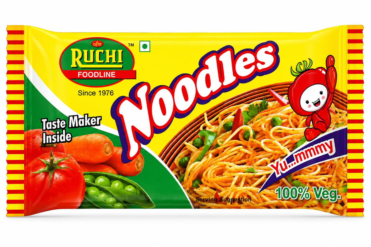Ruchi Veg Noodles with Taste Maker Inside | 9 x 200g Packs | Total Net Weight 1800g (1.8kg) | 100% Vegetarian Wheat Flour Noodles | Family Value Pack | 100% vegetarian wheat formula, Includes tastemaker inside, Quick cooking in minutes-picture-28