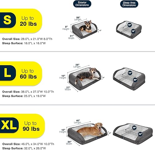 Miniatura 2 de Serta Cama Ortopédica Acolchada para Perros para Mascotas  Arena del Desierto (Grande)