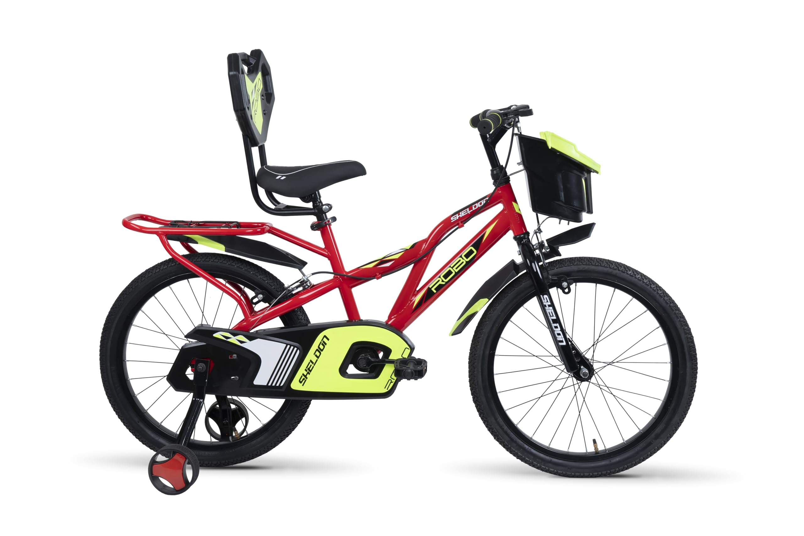 SHELDON Cycle for Kids Robo 20T with Training Wheels Single Speed Bike with Front Suspension & V-Brake Bicycle for Boy/Girls, 5 to 8 Years (Red) (B0CJY21J9J) Amazon Price History, Amazon Price Tracker