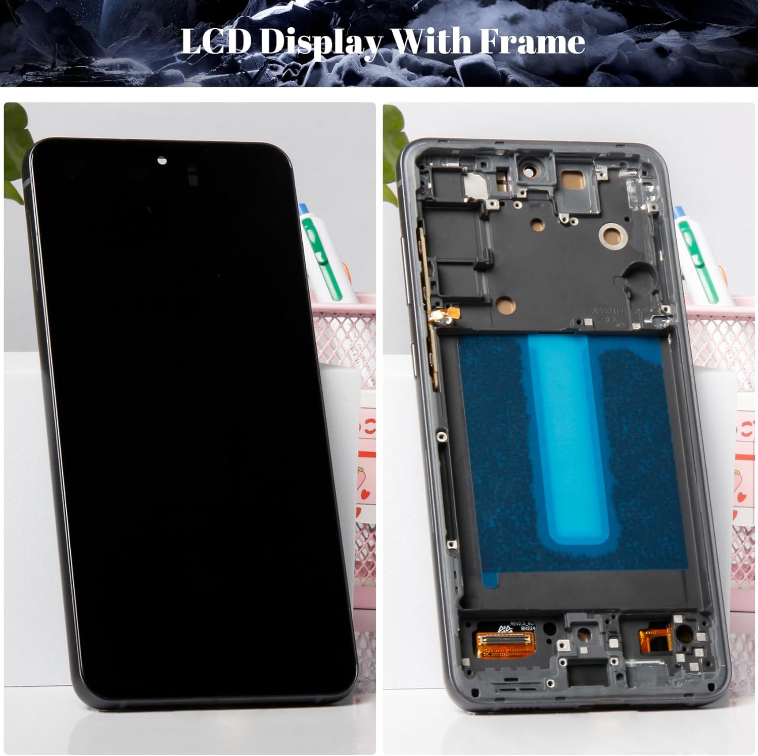 OLED for Samsung S21 FE 5g Screen Replacement for Samsung Galaxy S21 FE 5g LCD Screen for Galaxy SM-G990B SM-G990B/DS LCD Touch Screen Digitizer Assembly Repair Kits with Frame Black