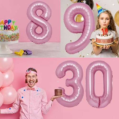 Miniatura 6 de Globo rosa de 40 pulgadas con el número 23 y 32, color rosa intenso, papel de aluminio de Mylar 32, globos gigantes grandes grandes de 23 para