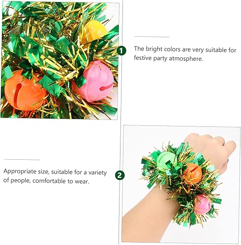 Miniatura 4 de NOLITOY 6 pulseras de baile de plástico para juegos de música, juguetes de natividad para cascabel, pulsera de Navidad, campanas de muñeca, pulseras