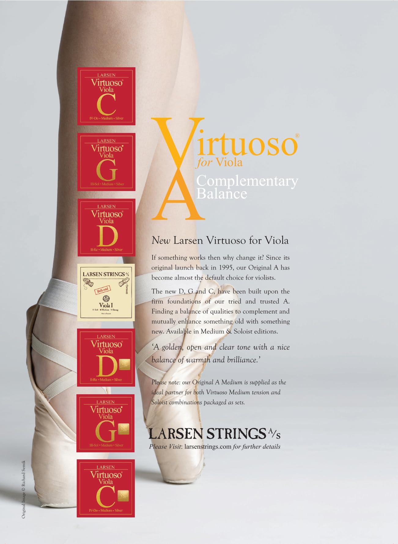 LARSEN STRINGS Cordes alto Virtuoso Jeu Soloist A Boucle