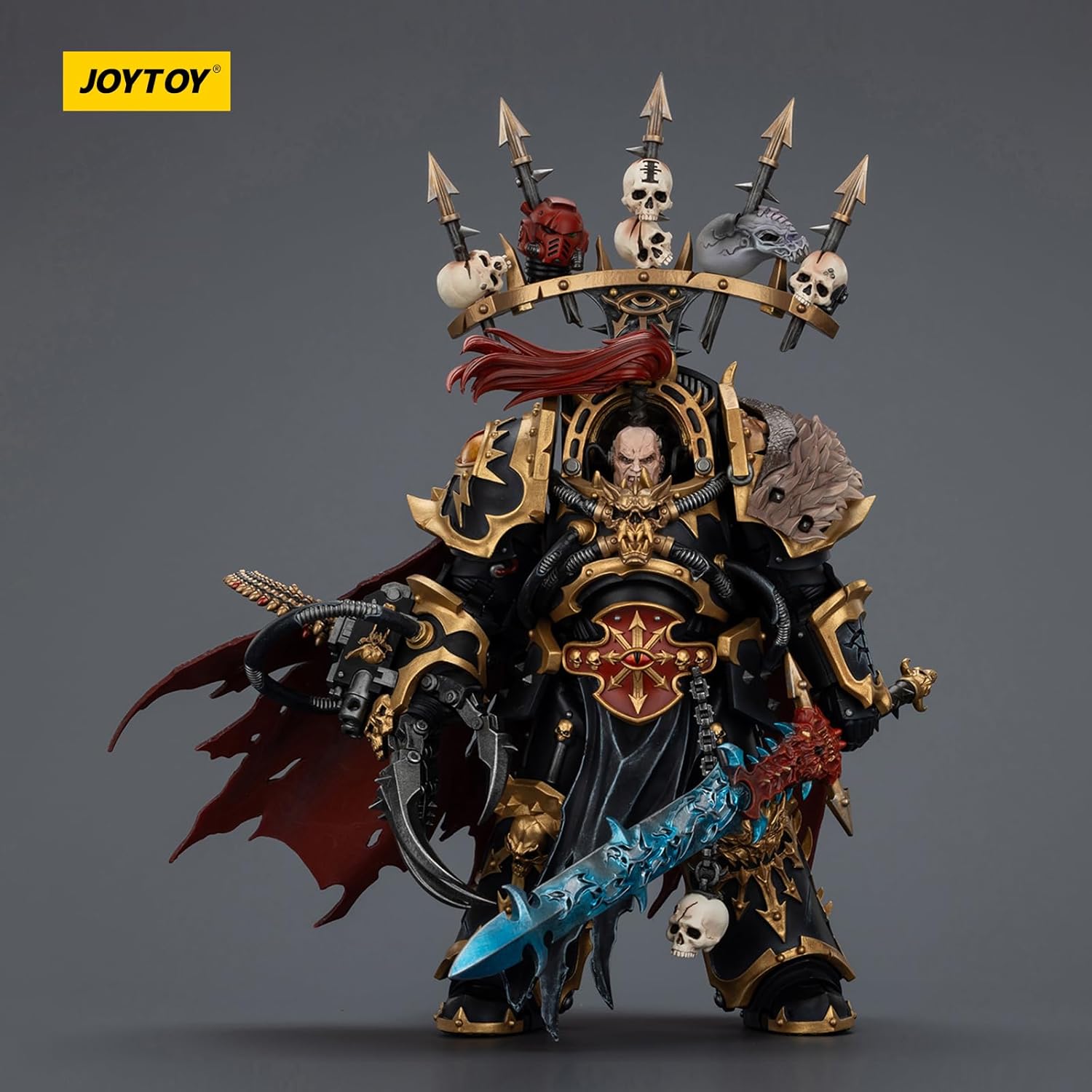 JOYTOY Warhammer 40k Black Legion Abaddon The Despoiler with Drach'nyen and The Talon of Horus 1/18 Action Figure，Combining Collection Value and Fun of Playing