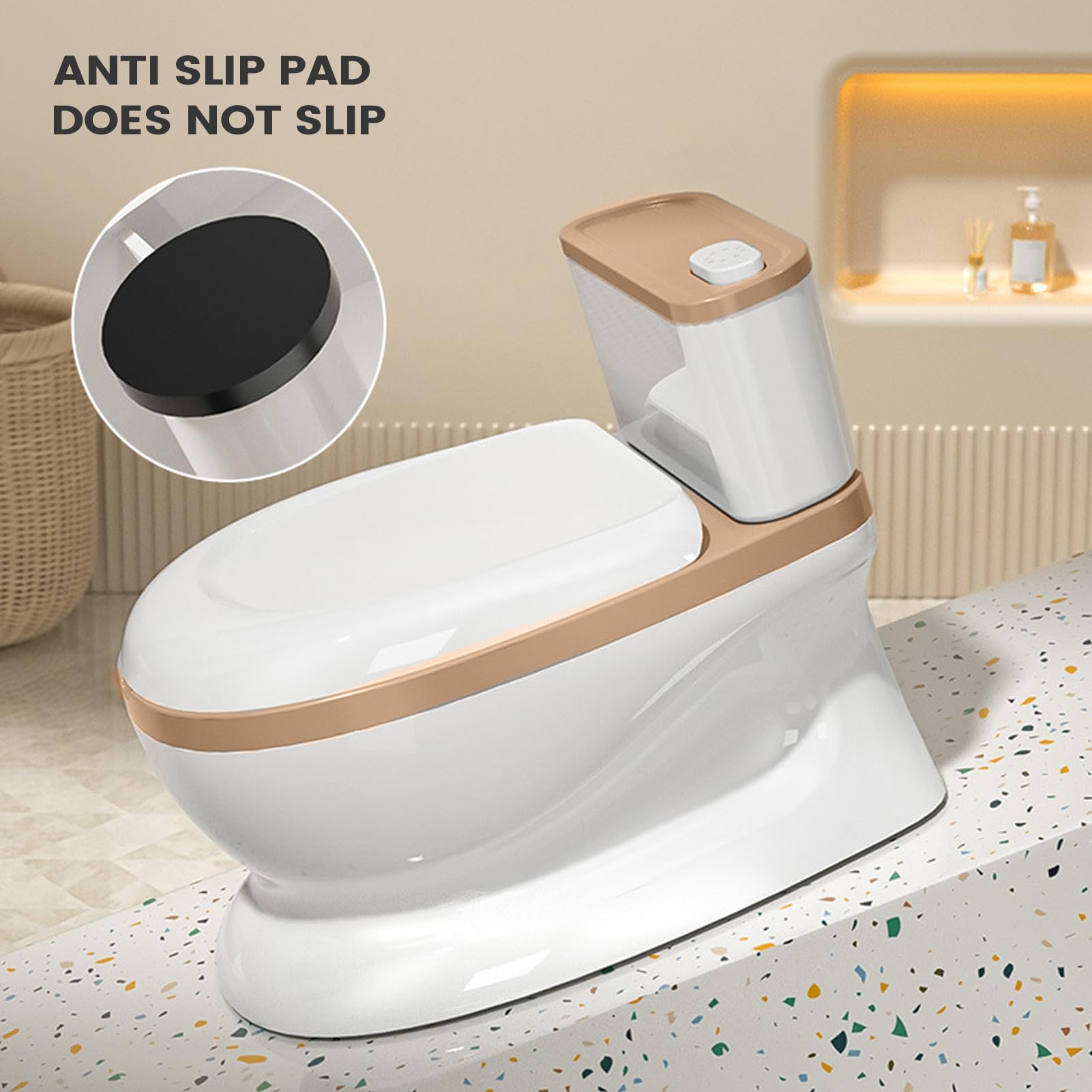 Vaso Per L'Educazione Al Vasino Pulsante di Scarico Realistico | Addestramento al Vasino per Interni Per Bambini 1-3 Anni Camera Da Bagno Soggiorno Area Giochi Asilo