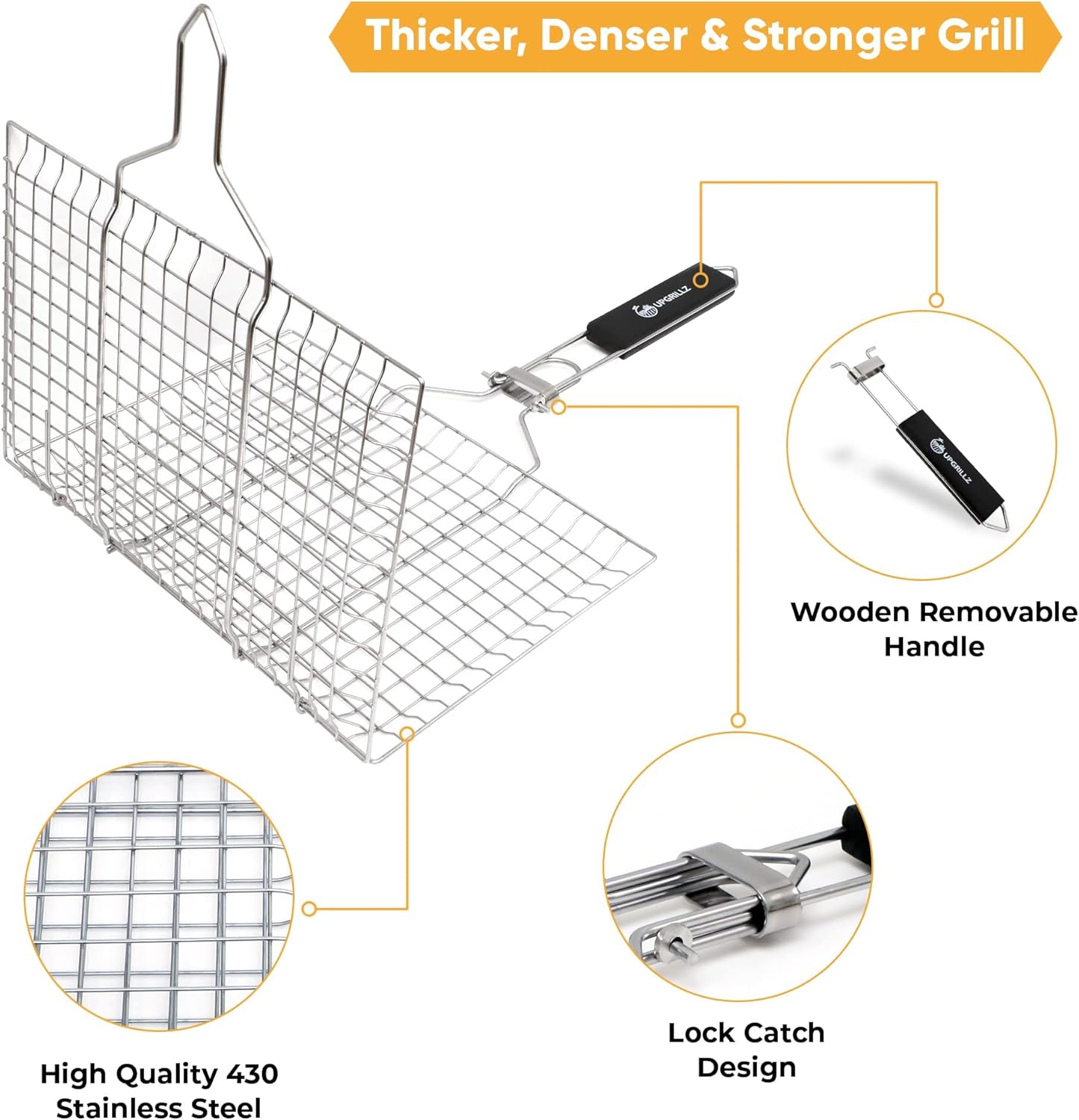 BBQ Fish Grill Basket for Outdoor Grill, Standard and Deep Grill