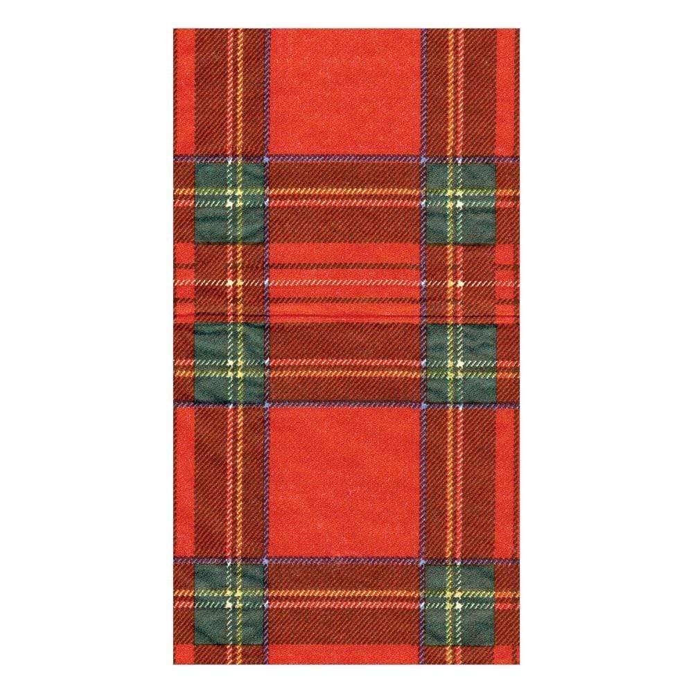 Caspari Royal Plaid Paper Guest Towel Napkins, Four Packs of 15